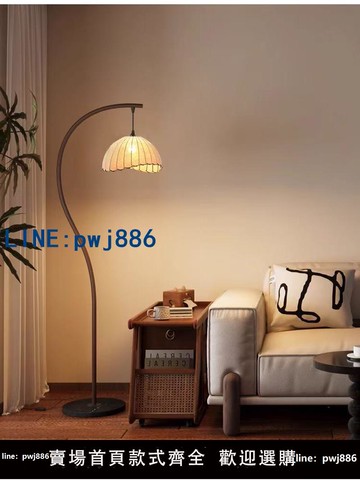 【便宜有好貨】現代簡約s形黑色落地燈網紅家用釣魚燈高級氛圍臥室高顏值月牙