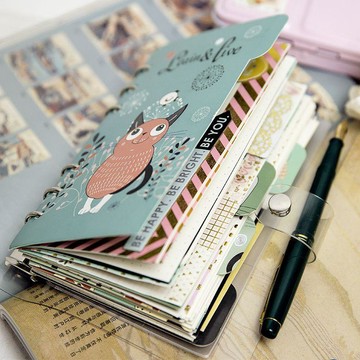 臺灣🎀筆記本 手賬本 活頁本原創貓手帳本活頁手賬本套裝創意小清新記事本隨身a5a6旅行筆記本
