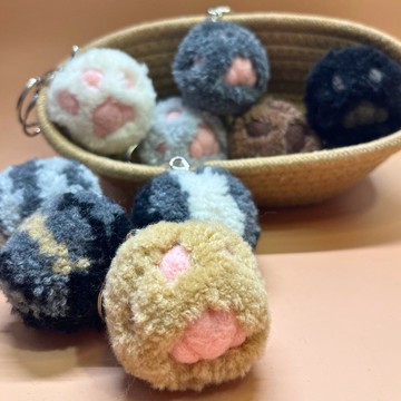 【客製化禮物】毛掌肉球 鑰匙圈吊飾/狗狗羊毛氈/貓咪