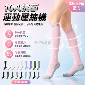 台灣出貨✨ 10A抗菌運動襪 夏季薄款透氣襪 吸汗跑步健身襪 專業壓縮小腿襪 减震底長筒襪 男女均碼舒適襪