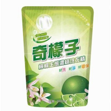 奇檬子檸檬生態濃縮洗衣精補充包2000ml-8入組