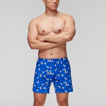 DADADO-鱷魚聞香 4L印花四角男內褲(藍) 天然絲光棉-吸濕排汗-GHQ328BU