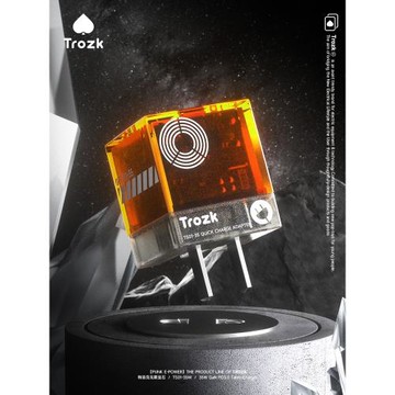 Trozk特洛克無限寶石35W氮化鎵快充頭適配蘋果iPhone安卓充電器頭手機透明折疊收納充電器適配器