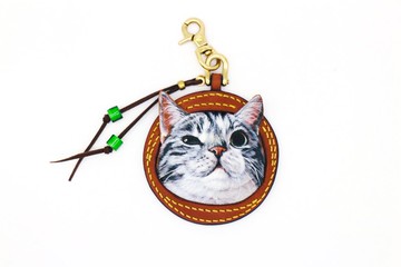 鑰匙扣 吊飾 雕刻皮具 可愛貓貓 小眾風格 禮物