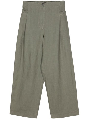 Bimba y Lola - wide-leg linen trousers - women - Linen/Flax - 40 - Green