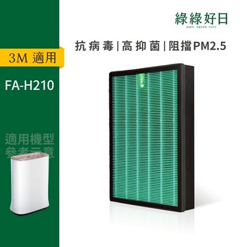 適用3M FA-H210 超抗敏型空氣清淨機 HEPA抗菌濾芯 蜂巢顆粒活性碳 複合式濾網 綠綠好日