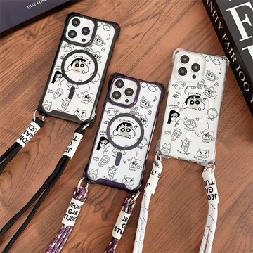 猫熊 四角防摔 透明 挂繩殼 磁吸充電  適用 iPhone 17 16 16e 15 14 13 12 11 保護殼