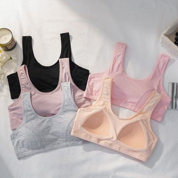 大碼內衣胖媽媽抹胸柔軟莫代爾內衣一體罩杯無鋼圈美背防下垂收副