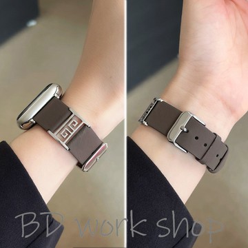 金屬皮質錶帶 適用iwatch10錶帶s10新款applewatch蘋果ultra手錶帶s9女s8/7/6/5/4代se