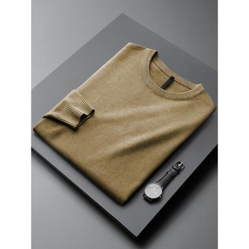 輕奢純色圓領休閑內搭長袖針織衫