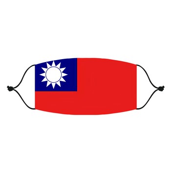 MI MI LEO 台灣製國旗口罩 成人 棉質 不織布 聚酯纖維 TC布  國旗款 紅色 + 藍色 + 白色  20 x 11.5cm  10入