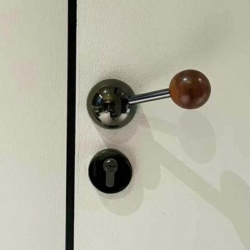 【靜音磁吸】室內門鎖 臥室門鎖 房門鎖 門把手 門鎖 極簡設計 原創設計 胡桃木材質 中古風 靜音防撞 臥室書房適用