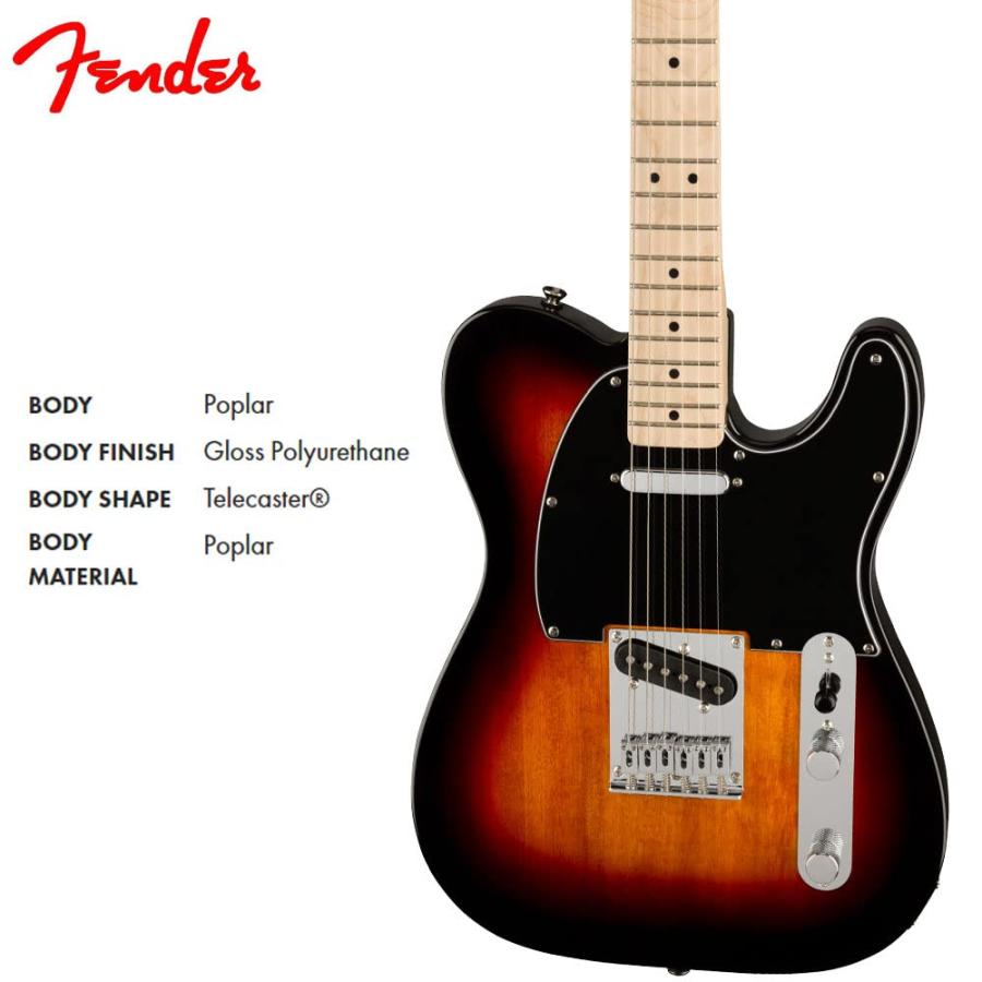 Squier by Fender エレキギター Affinity Series Telecaster Maple Fingerboard Bla