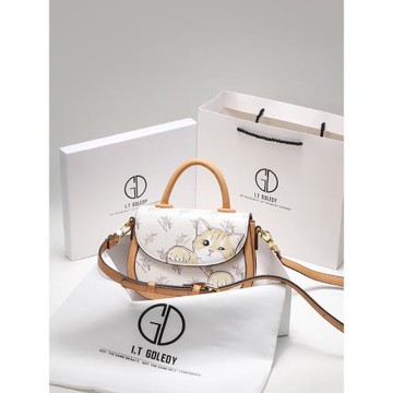 I.T原創設計小眾女生精致可愛貓咪包包2025新款潮馬鞍包生日禮物