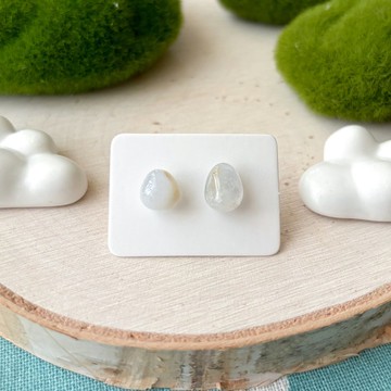 石光-天然礦石耳環-藍玉髓01