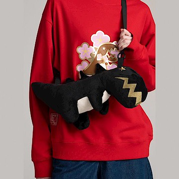 agnes b.Sport b 恐龍 斜背包 黑色