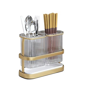 John Global 壁掛式餐具筒架 免鑽孔安裝型  1個  金色