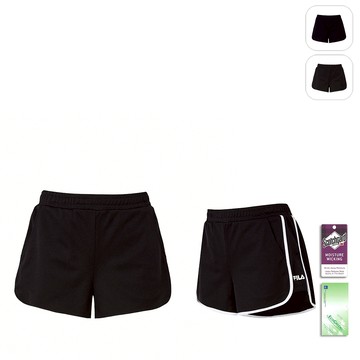 【FILA】女性 吸濕排汗短褲-黑色 5SHY-1508-BK