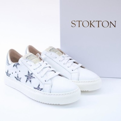 ストックトン STOKTON 星柄レザースニーカー レディース BIANCO