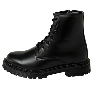 Freeto Lucido-ri 手工增高綁帶軍靴 5cm  黑色  260