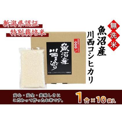 ふるさと納税 魚沼産川西こしひかり１合×１０袋　新潟県認証特別栽培米　令和5年度米 新潟県十日町市