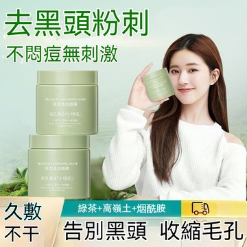 臺灣出貨 正品 泥膜綠茶清潔泥膜 黑頭 清潔 收縮毛孔 控油 學生 麵膜 粉凈顏曬傷修復 凈化毛孔 黑頭 刺 晚安麵膜