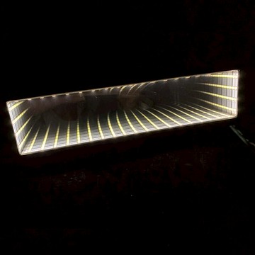 汽車內大視野后視鏡網紅LED深淵燈JDM倒車鏡車載氛圍燈霓虹防炫目