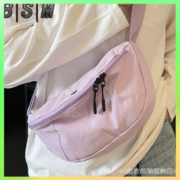 🔥臺灣出貨 賓捨曼防潑水胸包春夏單肩斜挎包餃子包超輕男女運動休閒騎行小包 限時特賣X315-8-C