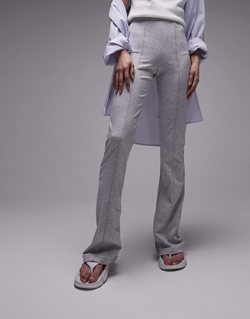 Topshop co-ord premium edit seam front flared trouser in grey
