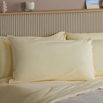 素面信封式枕套1入-鵝絨黃