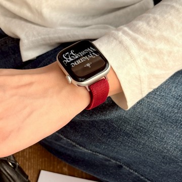 愛心磁吸扣applewatch11尼龍錶帶 適用 S11 S10蘋果錶帶iwatchs 9 8 se 42mm 46mm