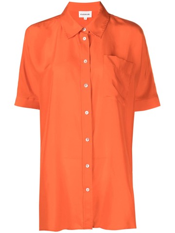 P.A.R.O.S.H. - short-sleeve silk shirt - women - Silk - XS - Orange