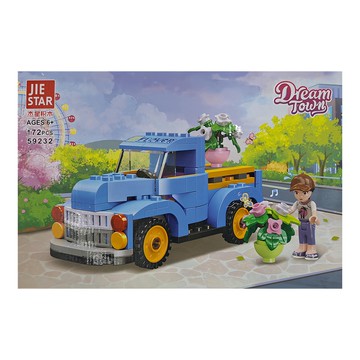 JIE STAR 杰星玩具 移動花市車 172塊積木 6歲以上  藍色  1盒