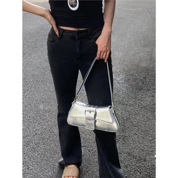 腋下包女甜酷風包包粉色鱷魚紋單肩包辣妹包質感小眾女包潮機車包