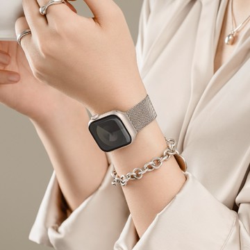 【MAGEASY】Milanese米蘭不鏽鋼磁扣錶環-Apple Watch(上班族生日首選)S11、SE3、 Ultra3適配