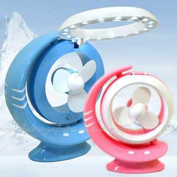 LED檯燈充電扇USB電風扇 桌扇 小夜燈 桌燈 安全葉片【GE495D】 123便利屋