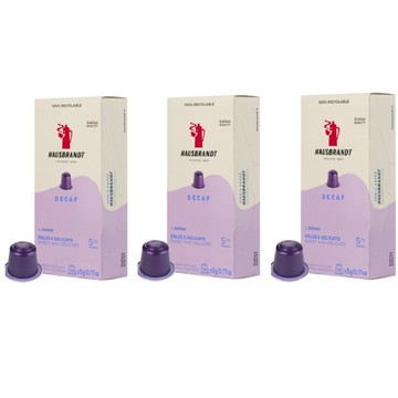 HAUSBRANDT Decaffeinated 咖啡膠囊(5gX10入/盒X3盒 適用於Nespresso膠囊咖啡機)