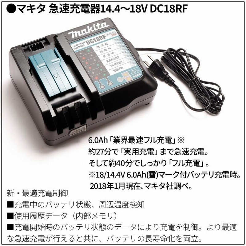 マキタ ブロワー 18V UB185DZ ブロワ 洗車 ノズル 充電式 コードレス UB185DRF 集塵機 MAKITA ブロアー 互換 バッテリー  2個 6ah 集じん機 掃除機 充電器 セット | LINEブランドカタログ