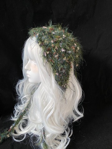 森林綠田園風頭巾  手工牧歌風髮飾