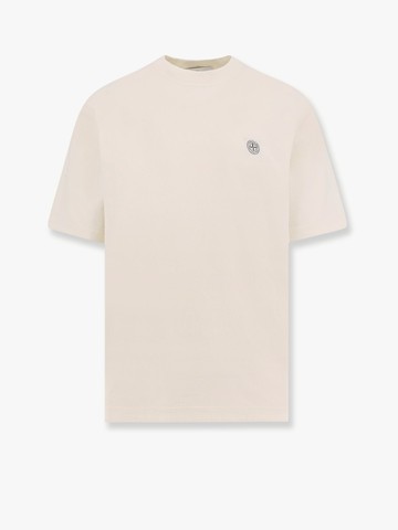 Organic cotton t-shirt with frontal logo patch - STONE ISLAND - gender_Man