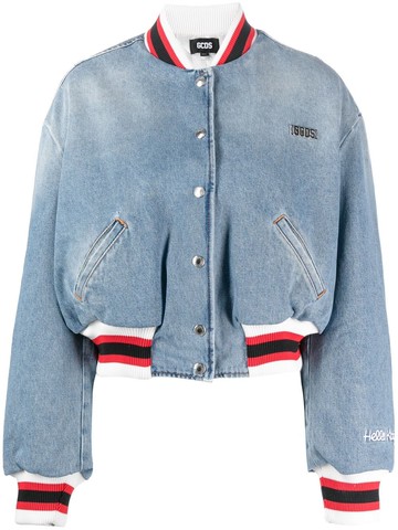 Gcds - Hello Kitty denim bomber jacket - women - Cotton/Polyester/Viscose - XS - Blue