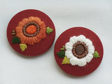 南國扶桑花別針/朝陽白/夕陽橙