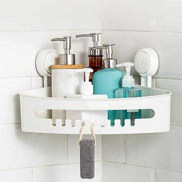 太力真空吸盤衛生間浴室置物架壁掛牆免打孔廁所洗漱台三角收納架 雙11全館免運