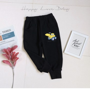 厚款 工程車印花卡通刷毛棉長褲 秋冬童裝 男童長褲 外出褲 男童褲子 秋冬長褲 休閒 刷毛