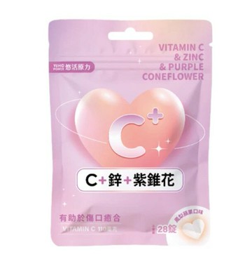 悠活原力 維生素C+鋅+紫錐花口含錠-鳳梨蘋果(36g/包)
