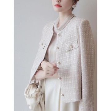 法式小香風毛呢外套女2025秋冬新款溫柔慵懶風氣質短款小個子上衣