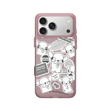 iPhone 17 Pro Max Clear (相機按鈕) 晶醺玫 - Godgwawa 變種吉娃娃 - 好多吉怪貼紙