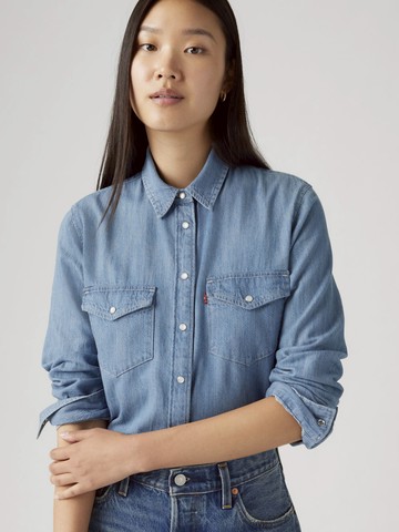 女款 經典WESTERN西部長袖牛仔襯衫 / 輕磅丹寧 熱賣單品