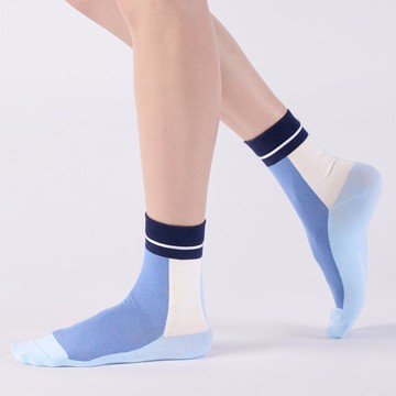 便利貼先生 中筒襪 - 藍(F)