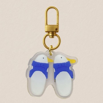 壓克力吊飾-鴨子藍白拖 40mm寫實風格插畫